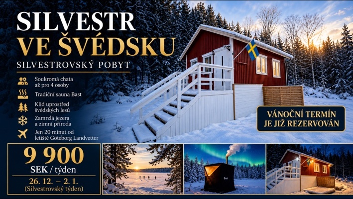 Silvestr ve Švédsku: Užijte si kouzlo zimy v soukromé chatě ❄️